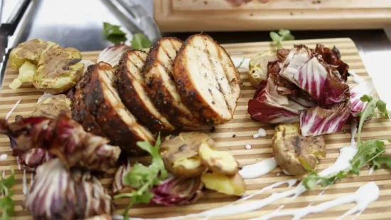 Peppercorn Turkey Steaks With Gorgonzola Buttermilk Sauce