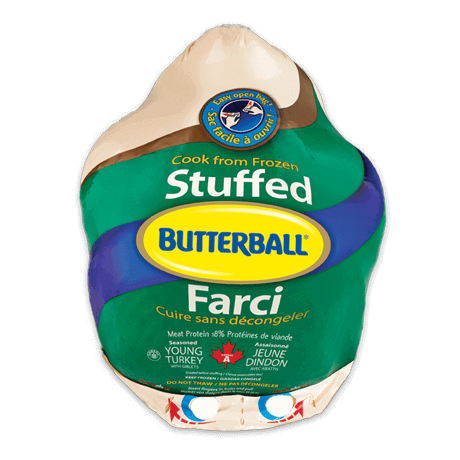 stuffed turkey butterball whole frozen cook oven