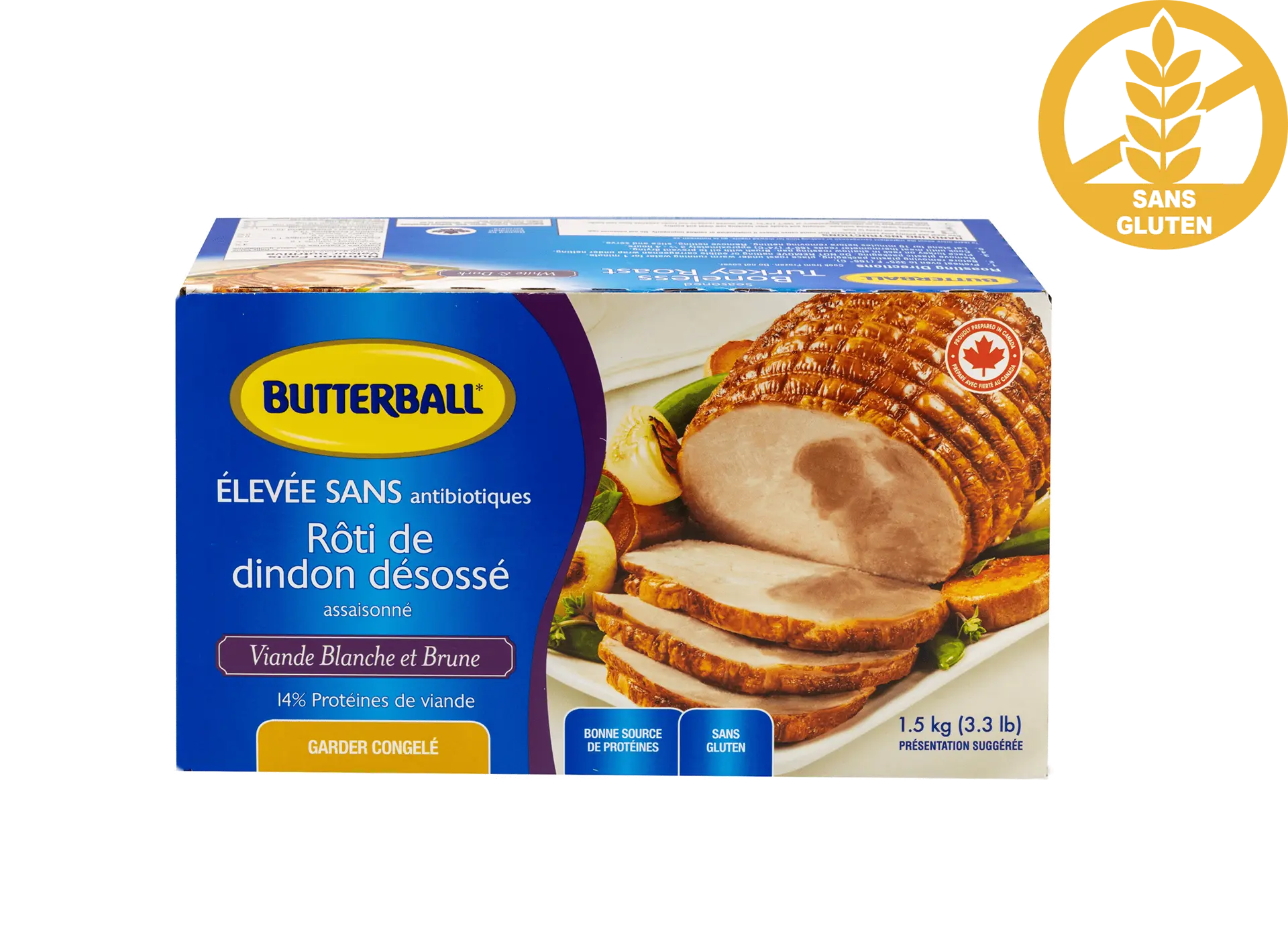 Dinde blanche et brune désossée